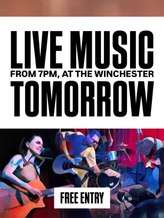 LIVE MUSIC tomorrow night, from 7PM at the Winchester. FREE ENTRY

@whatarewenow_bandofficial 
@lylas_music_adventures 
@slump.culture